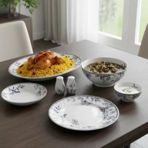 سرویس غذاخوری 28 پارچه 6 نفر گلد کیش مدل GK646384 طرح لوتوس