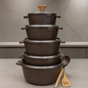 سرویس قابلمه چدن گرانیت 12 پارچه برند MGC