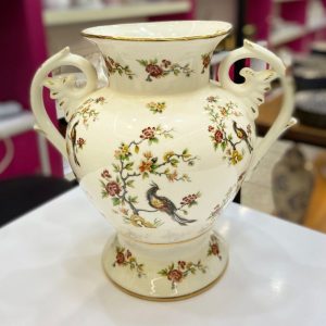 گلدان دکوراتیو چینی سلطنتی دو دسته گلدار