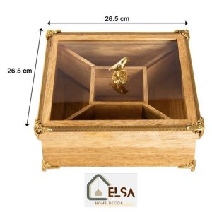 ظروف دکوری باکس مربع گلدن برد مدل GK829653 برند گلدکیش