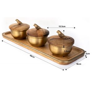 ست اردورخوری سه تیکه مدل گلدن برد GK829474 برند گلدکیش
