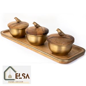 ست اردورخوری سه تیکه مدل گلدن برد GK829474 برند گلدکیش