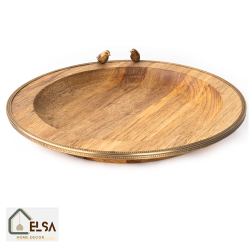 سینی گرد کوچک WOOD مدل GK829455