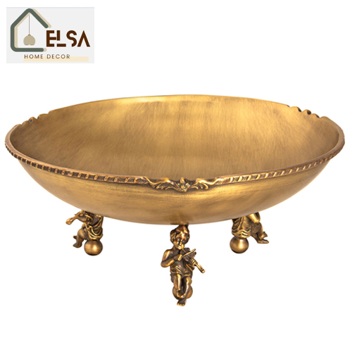 آجیل خوری برنجی پایه فرشته طرح هون مدل GK843052 برند گلدکیش