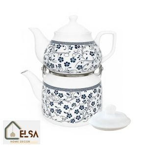 کتری قوری گلدار لعابی مدل آراهوم کد 1001